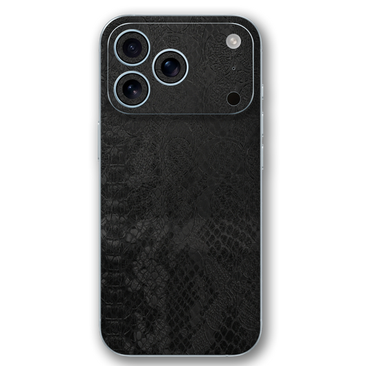 Jet Black Croc-Pattern