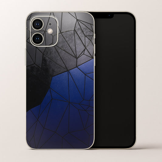 Obsidian Blue Geometric 3D Embossed