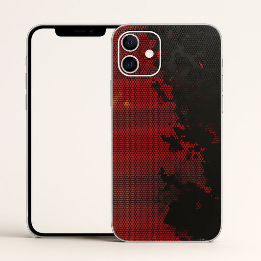 Red Black Hexagonal Pattern 3D Embossed