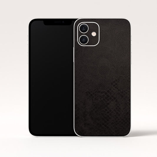 Signature Black Embossed Leather