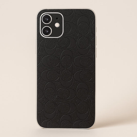 Signature Black Embossed Leather
