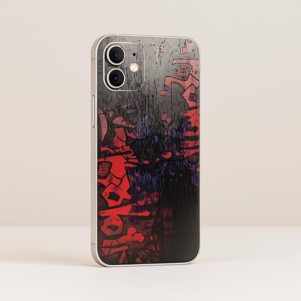Urban Graffiti Red & Black 3D Embossed