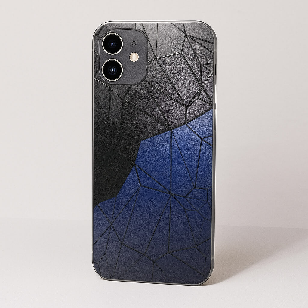 Obsidian Blue Geometric 3D Embossed