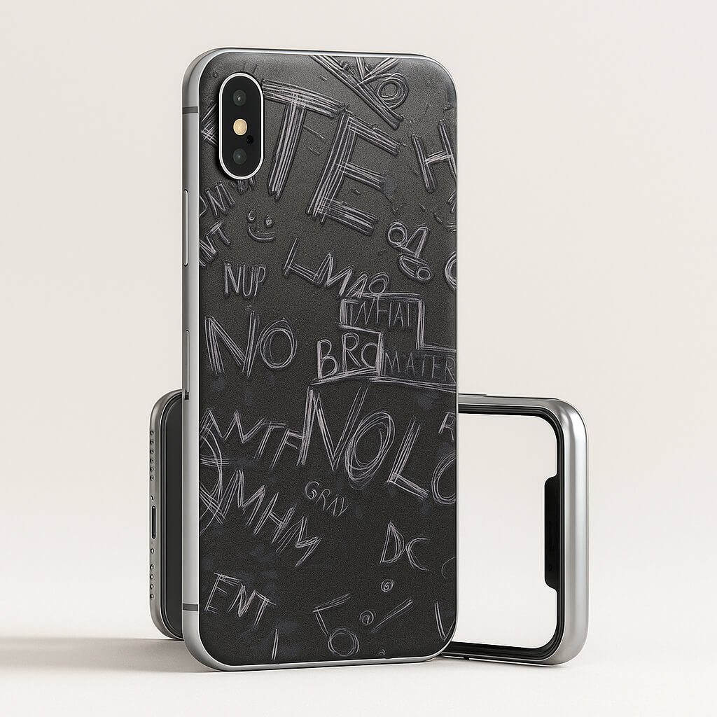 Street Scribble Matte Black 3D Embossed