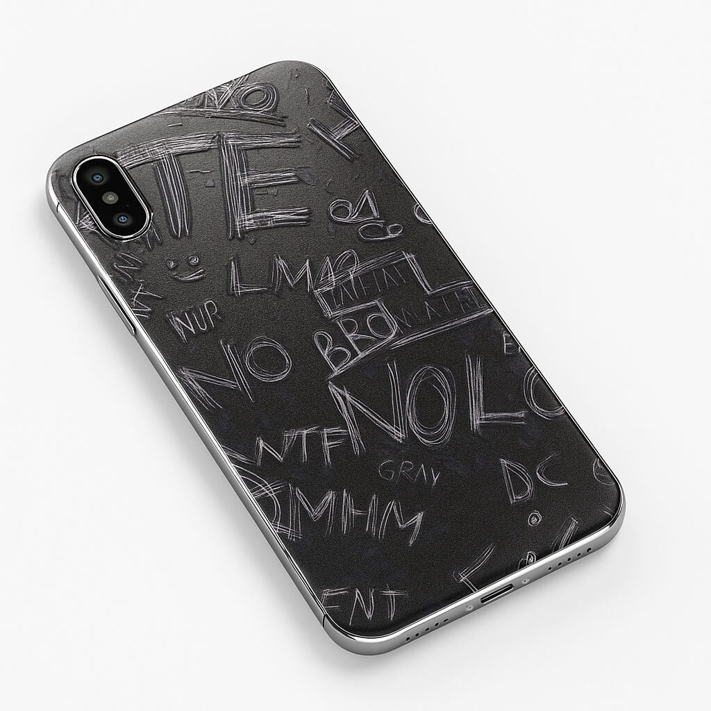 Street Scribble Matte Black 3D Embossed