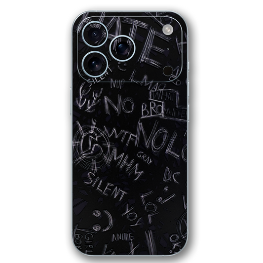 Street Scribble Matte Black 3D Embossed