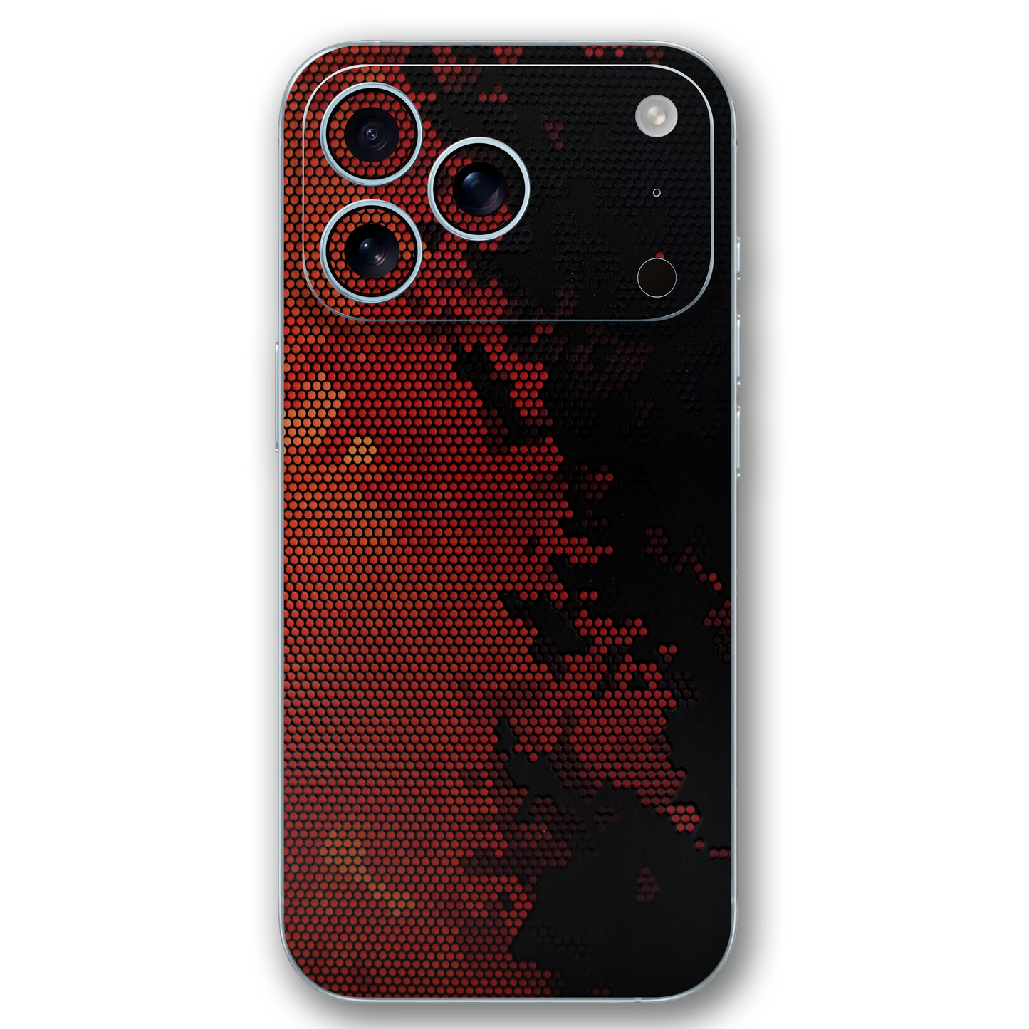 Red Black Hexagonal Pattern 3D Embossed