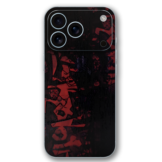 Urban Graffiti Red & Black 3D Embossed